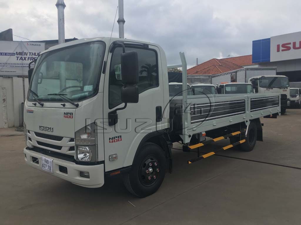 Xe tải Isuzu NPR 400 3T5 thùng lửng 5 bửng mở