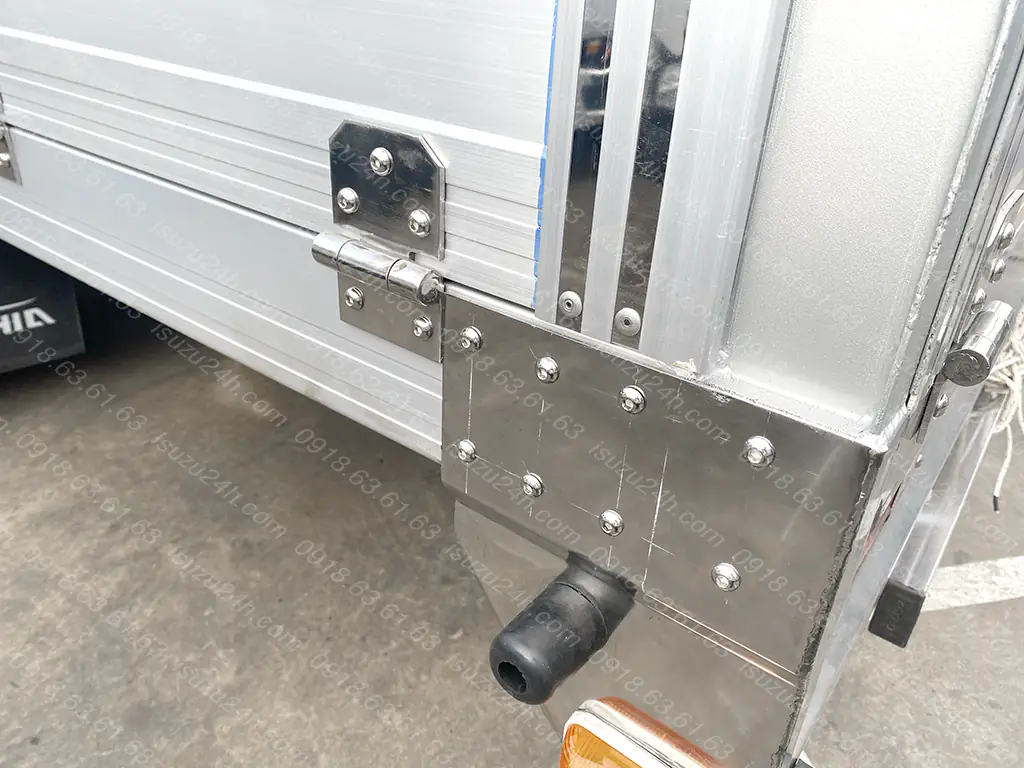 Bộ bản lề bửng inox, ốp trụ inox, cao su chống va đập bửng nhôm