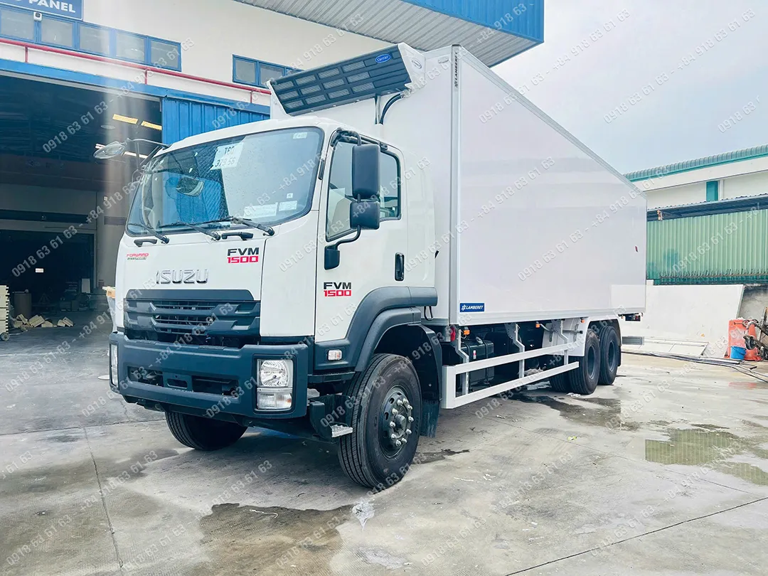 Xe đông lạnh 15 tấn Isuzu FVM1500 thùng Lamberet máy Carrier Citimax C1200