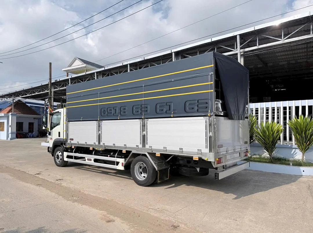 Thùng mui bạt bửng nhôm 7 bửng mở vỉ sau trên bửng